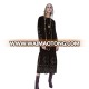 2018 Wholesale women oversized green clothing velvet dress long sleeve round neck embroidered 100% polyester maxi dress