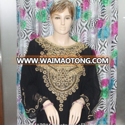 Abaya hand work embroidered maxi/ muslim dress kaftan/ abaya